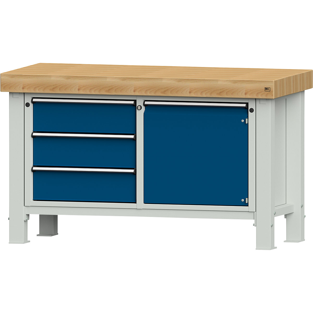 ANKE Heavy Duty Workbench Solid Beech 150x70x90 cm Blue 3