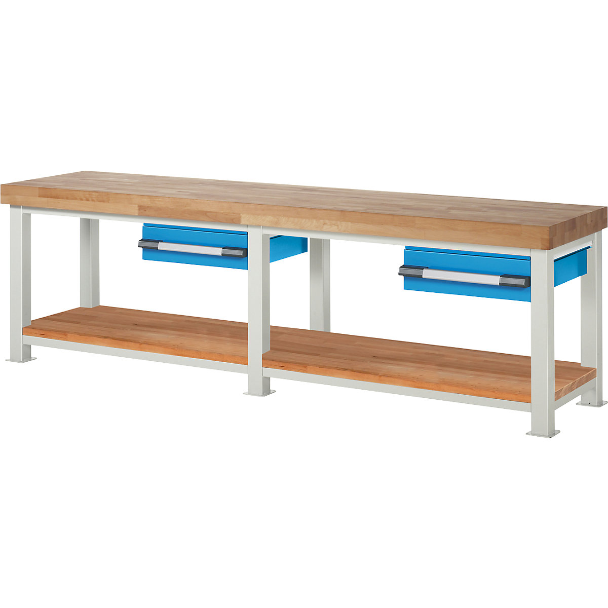 eurokraft pro Heavy Duty Workbench Solid Beech 3000x700mm 3