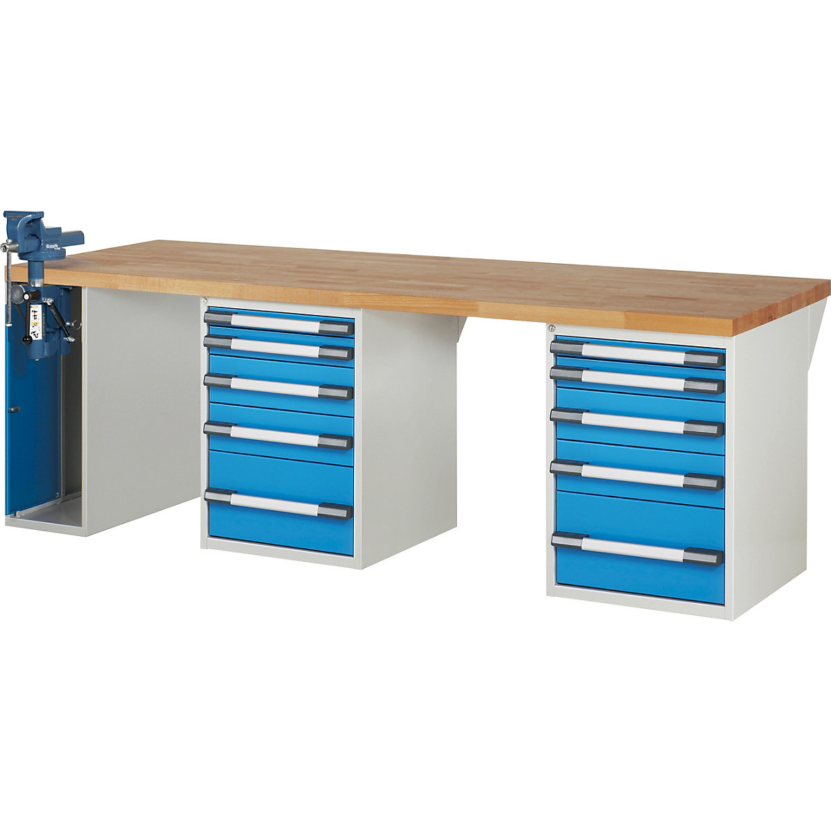 eurokraft pro Serie 7000 Workbench Light Gray 2500x900mm 3
