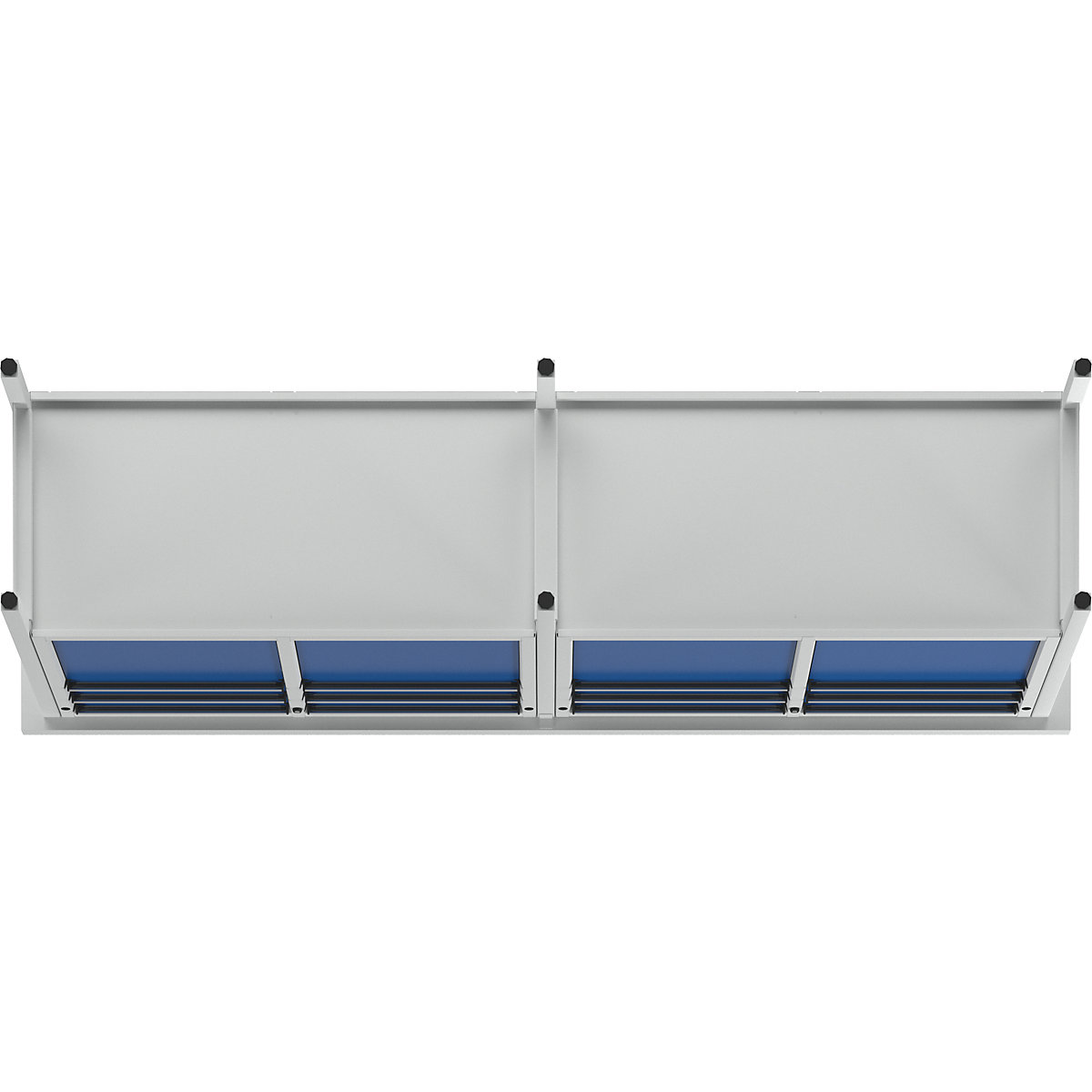 ANKE Workbench Frame Construction 2800 mm Light Grey Gentian Blue 12 Drawers Universal Top 8