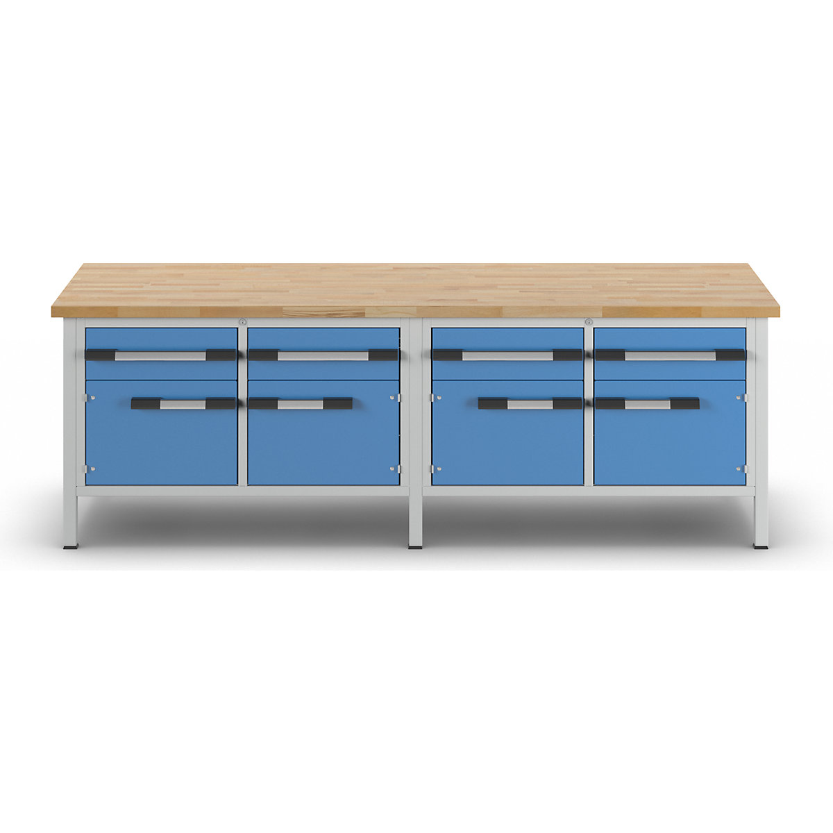 eurokraft pro Series 8000 Workbench Light Gray/Blue 10