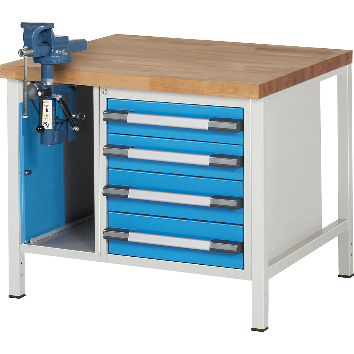 eurokraft pro Serie 8000 Workbench Light Blue/Light Gray 1000x900mm 3