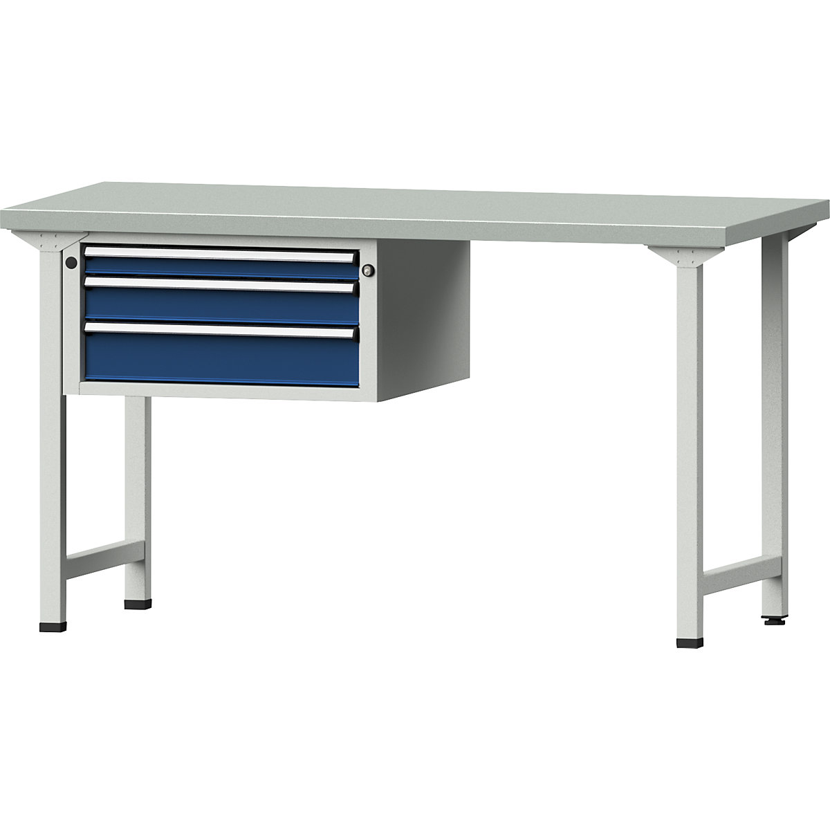 ANKE Werkbench Series V Frame Construction 3 Drawers Steel Plate Top Light Grey 150x70 cm 3