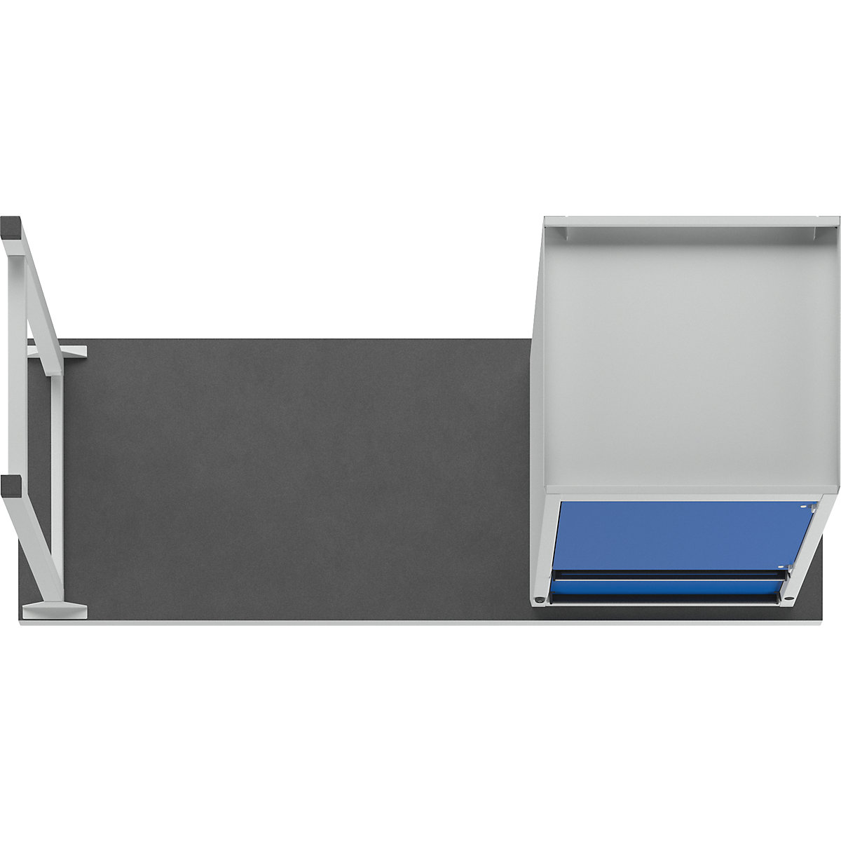 ANKE Workbench Frame Construction Series V 1 Drawer 1 Door Light Grey/Gentian Blue 2000x700 mm 8