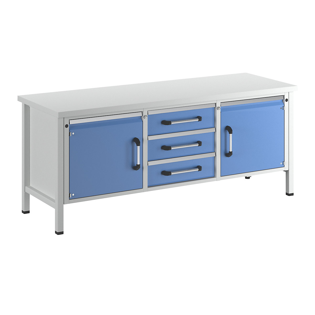 eurokraft pro Workbench Frame Construction Light Blue/Gray 2000x700mm 3