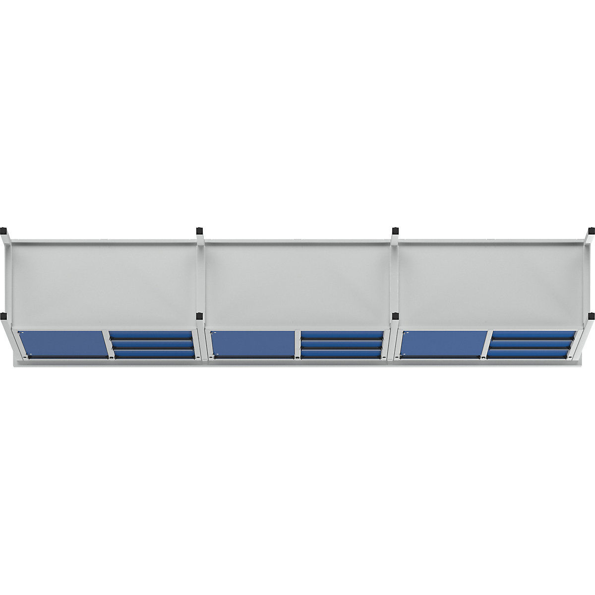 ANKE Extra-Wide Workbench Frame Construction 3 Doors 9 Drawers Universal Top Light Grey/Gentian Blue 8