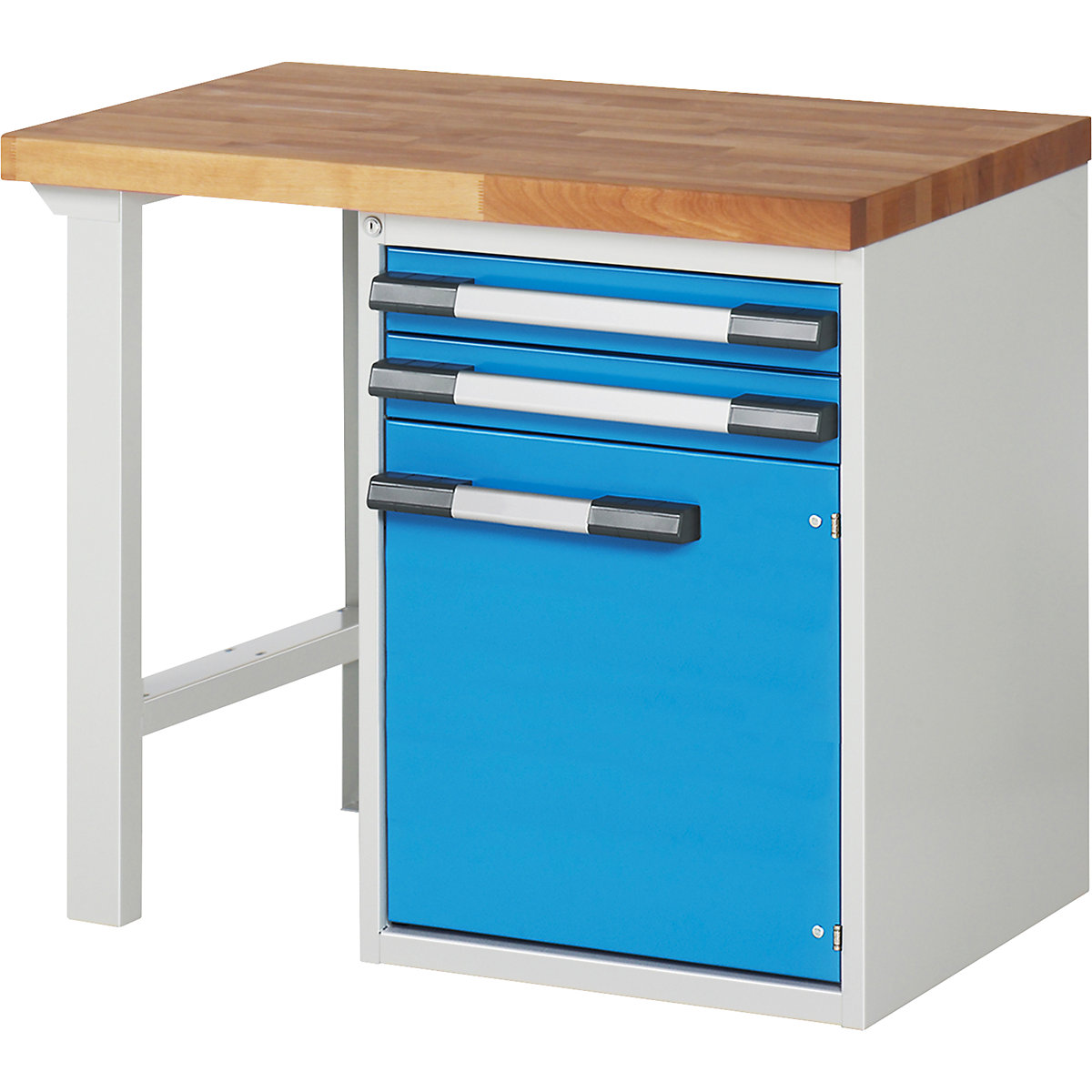 Werkbank mit Standcontainern, Baukastensystem Serie 7000 eurokraft pro