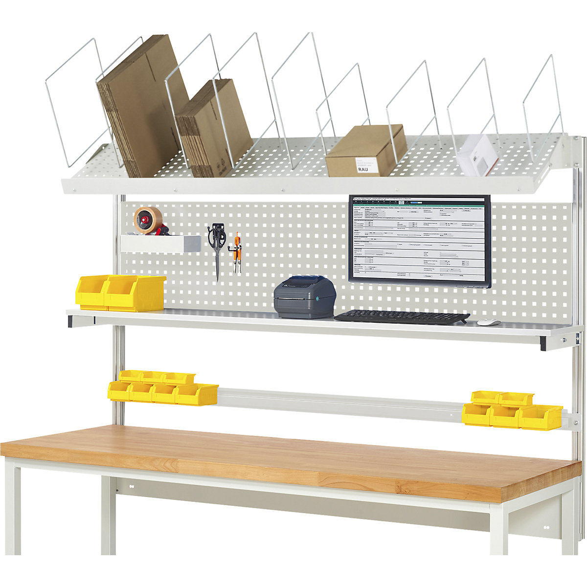 Werkbank mit Systemaufbau Serie 7000 eurokraft pro (Produktabbildung 6)-5