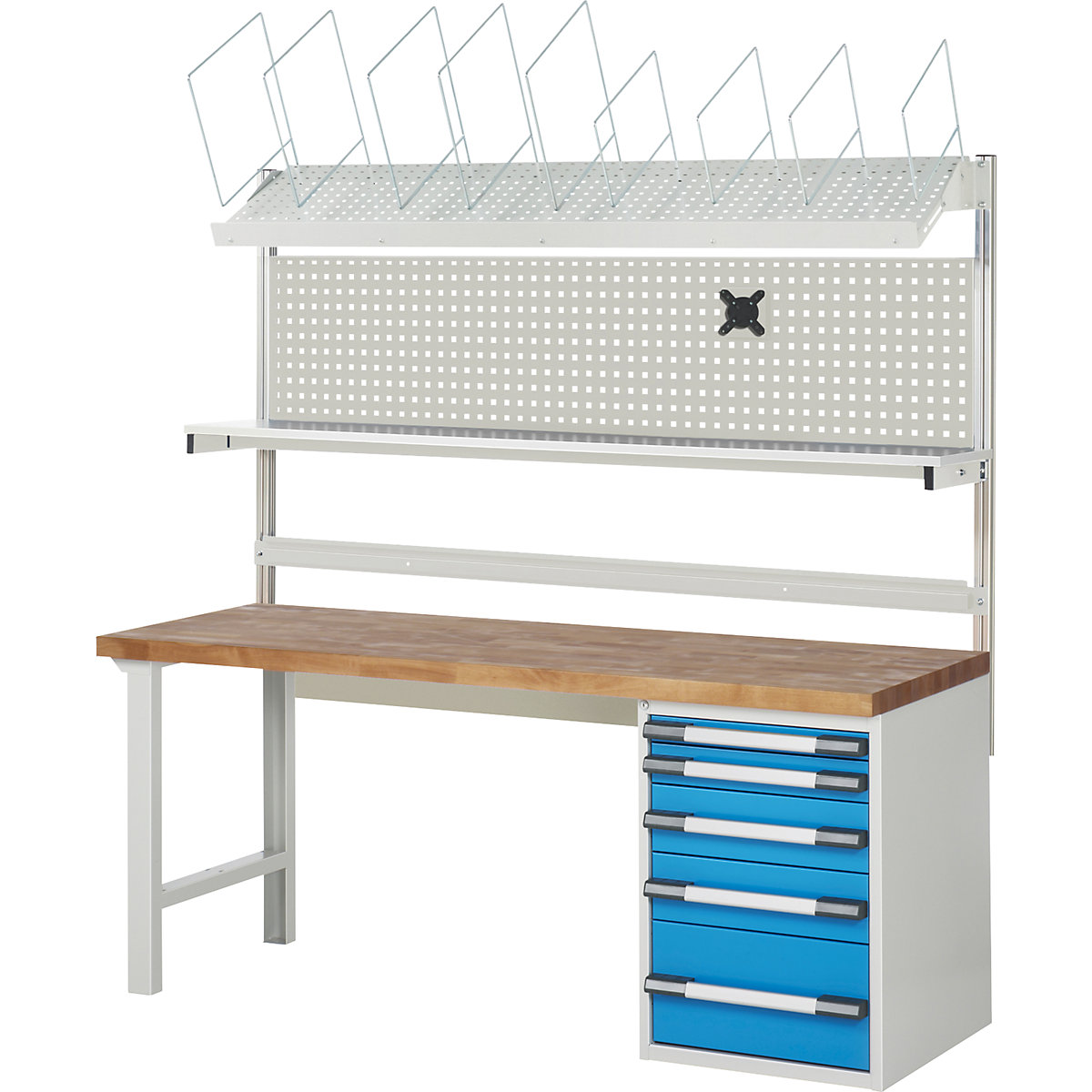 Werkbank mit Systemaufbau Serie 7000 eurokraft pro (Produktabbildung 3)-2