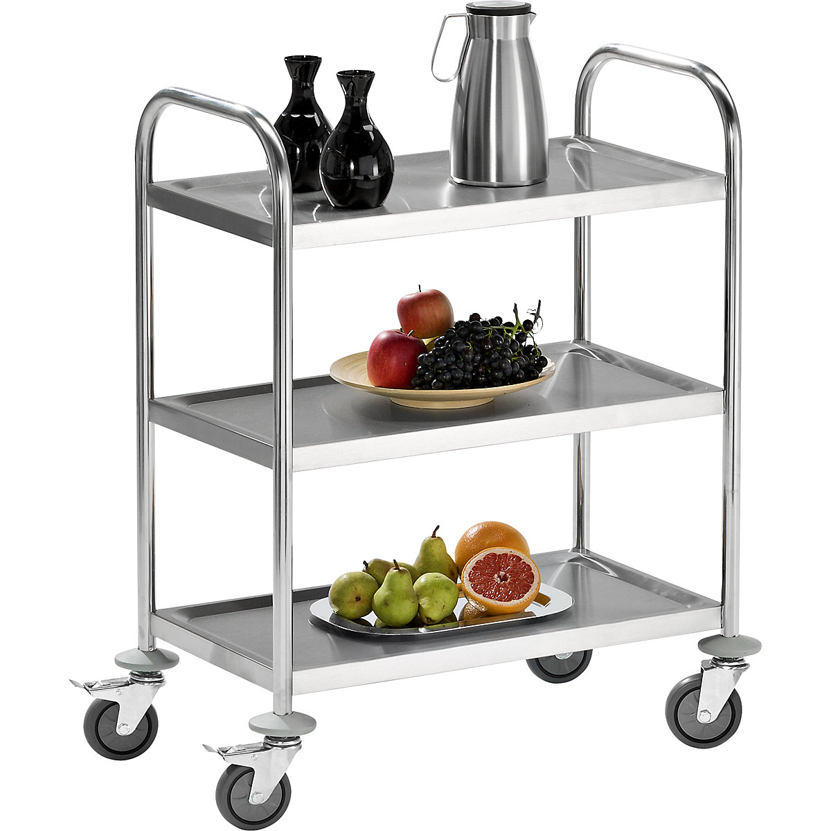 Edelstahl-Servierwagen eurokraft basic (Produktabbildung 4)-3