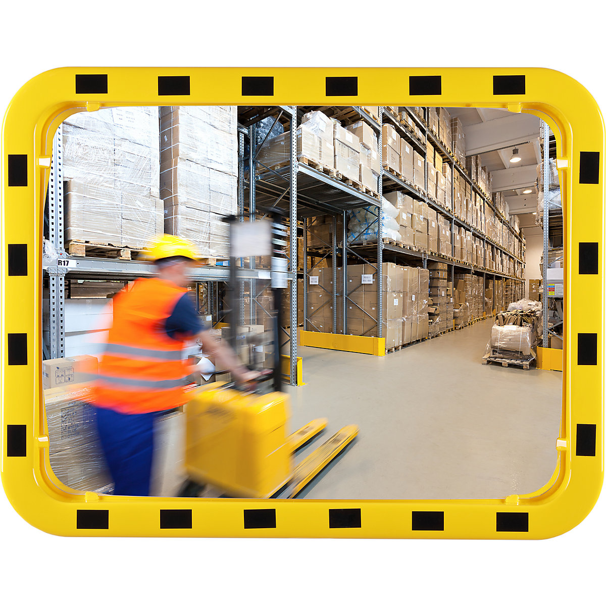 Dan-MIRROR Rectangular Industrial Mirror Yellow/Black 3