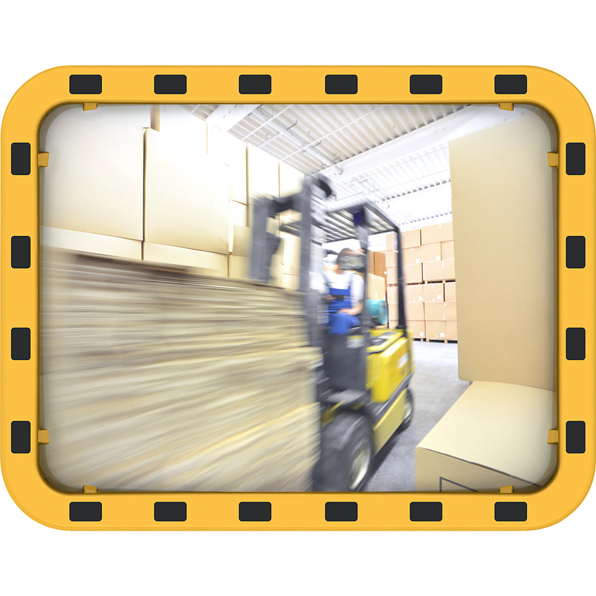 Dan-MIRROR Rectangular Industrial Mirror Yellow/Black 8