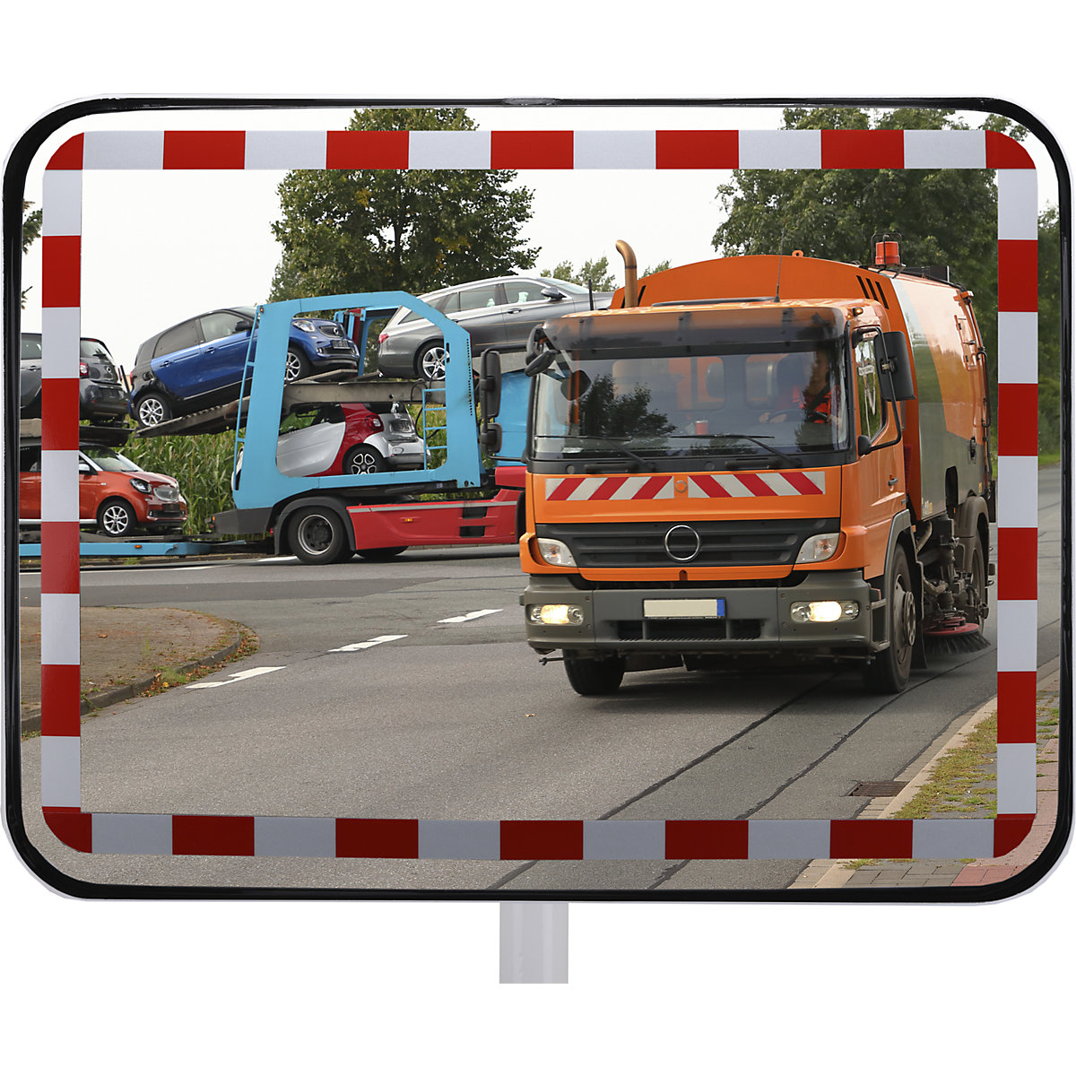 Dan-MIRROR Traffic Mirror Red/White 800x600 mm 10