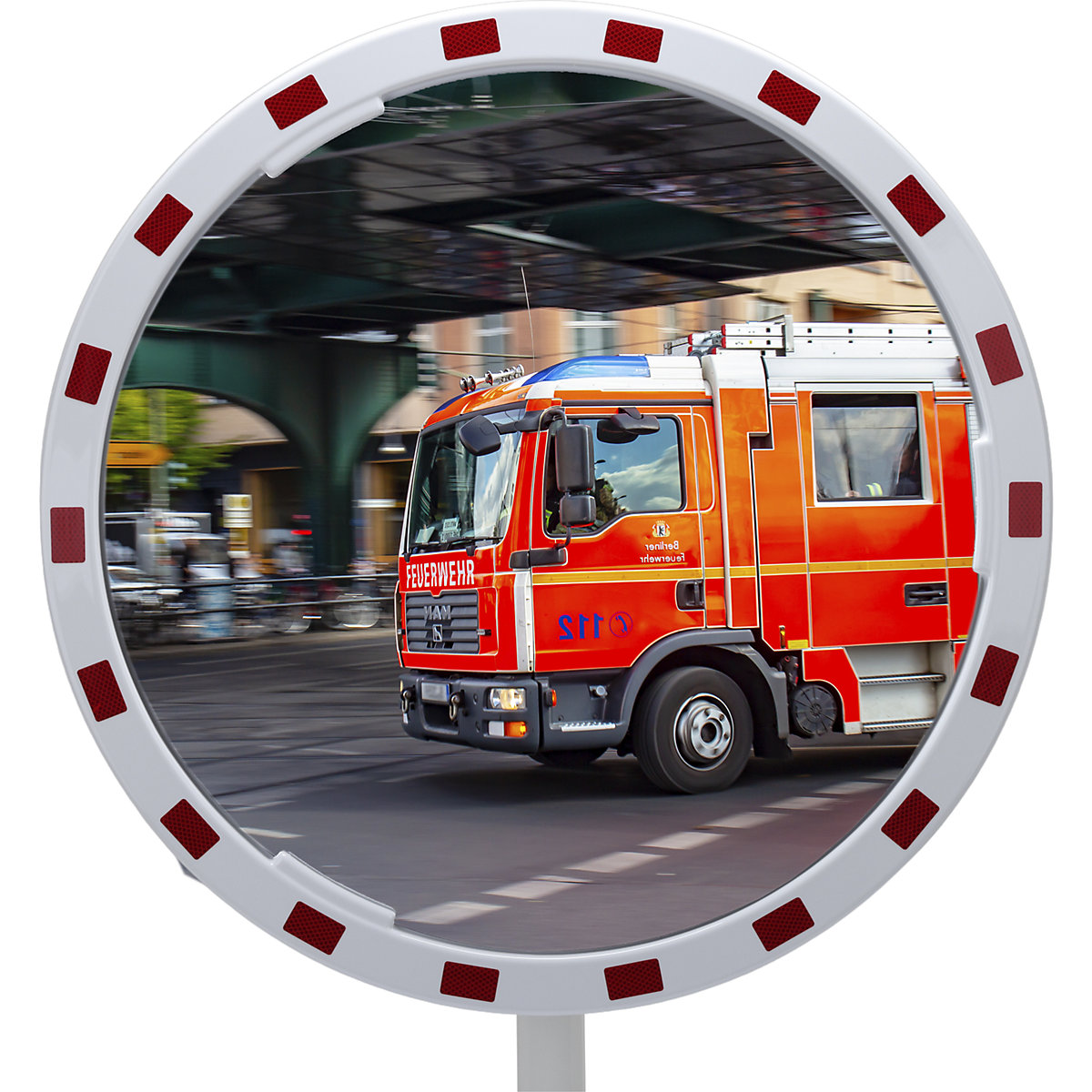 Dan-MIRROR Traffic Mirror White/Red 800mm 7