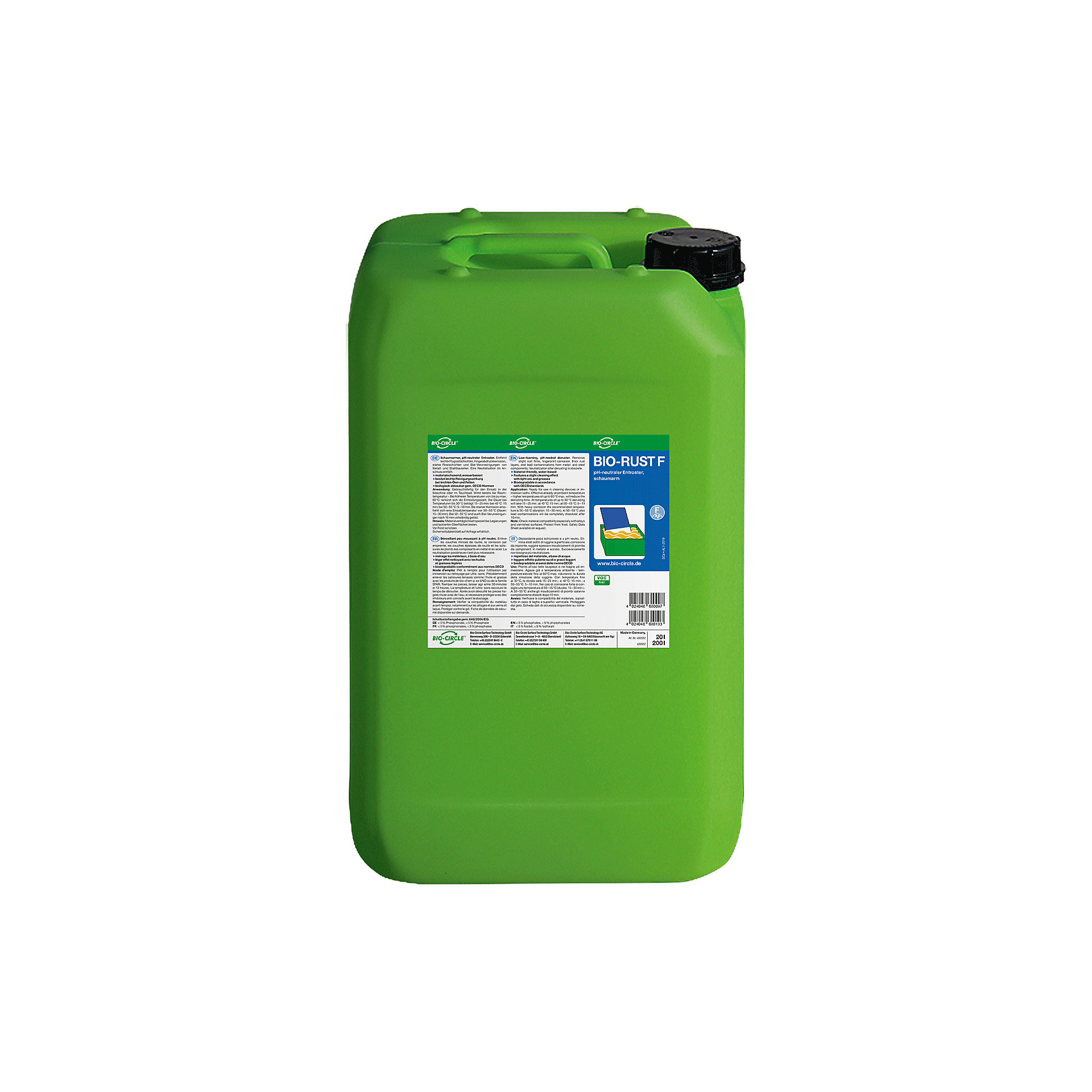 SaleRostentferner BIO-RUST F Bio-CircleKanister 20 l-15%Netto 199,- €168,10 €8,40 € / Liter+Bonus 3-4 Werktage