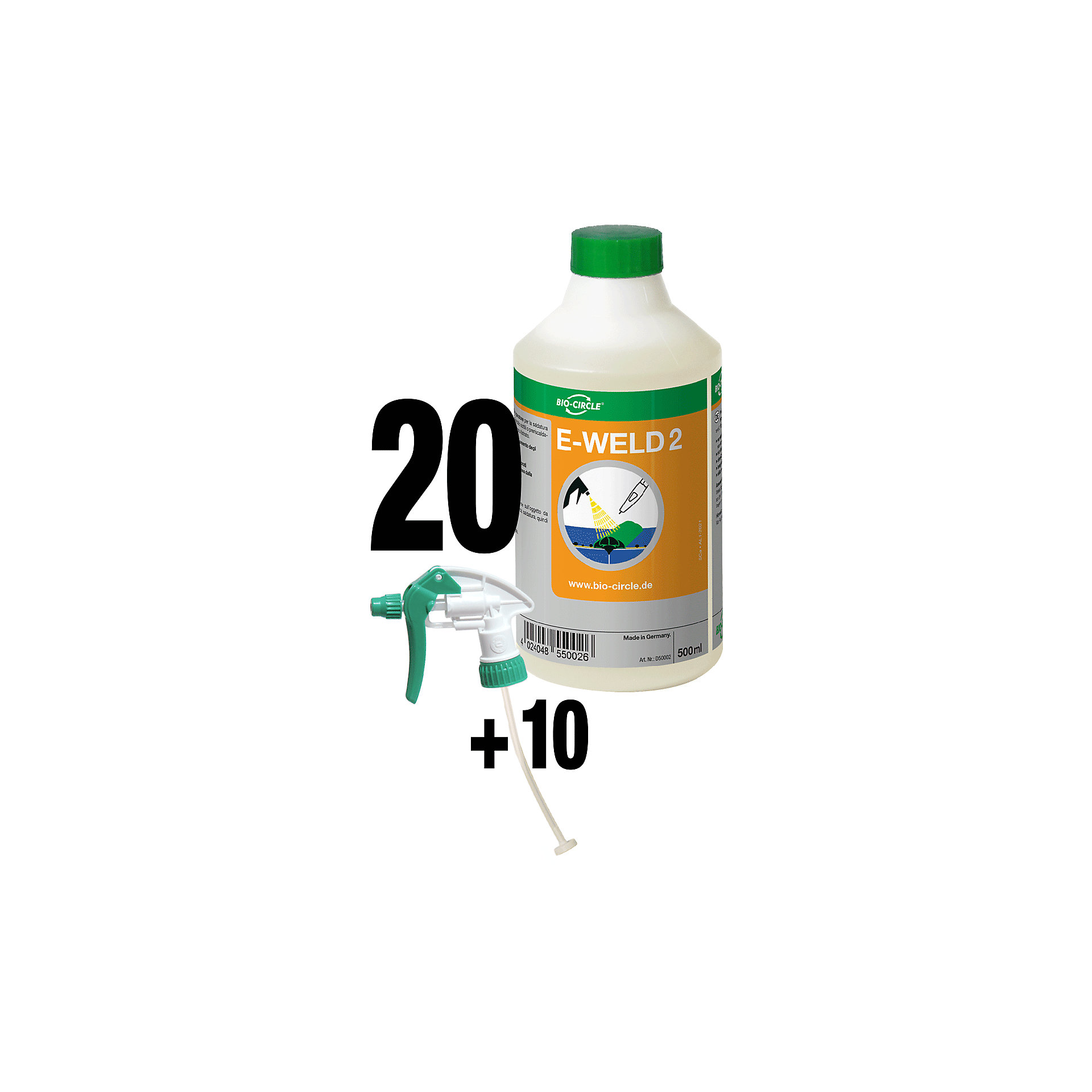 SaleSchweißschutzspray E-WELD 2 Bio-CircleVE 20 Stk + 10 Sprayer-21%Netto 179,- €141,01 €VE 20 Stück 14,10 € / Liter+Bonus 3-4 Werktage