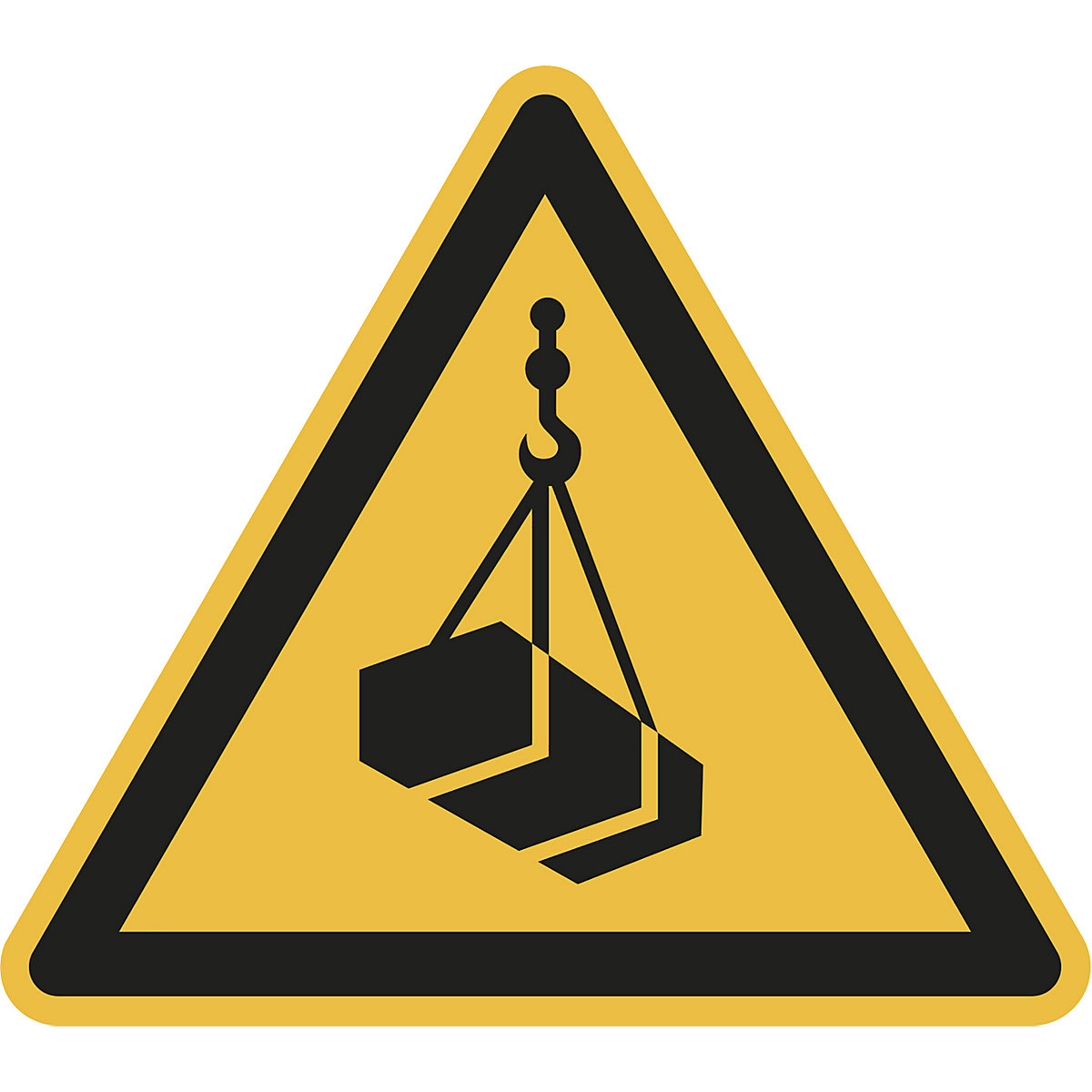 Výstražná značka, výstraha pred visiacim bremenom, OJ 10 ks, fólia, dĺžka ramena 200 mm-3