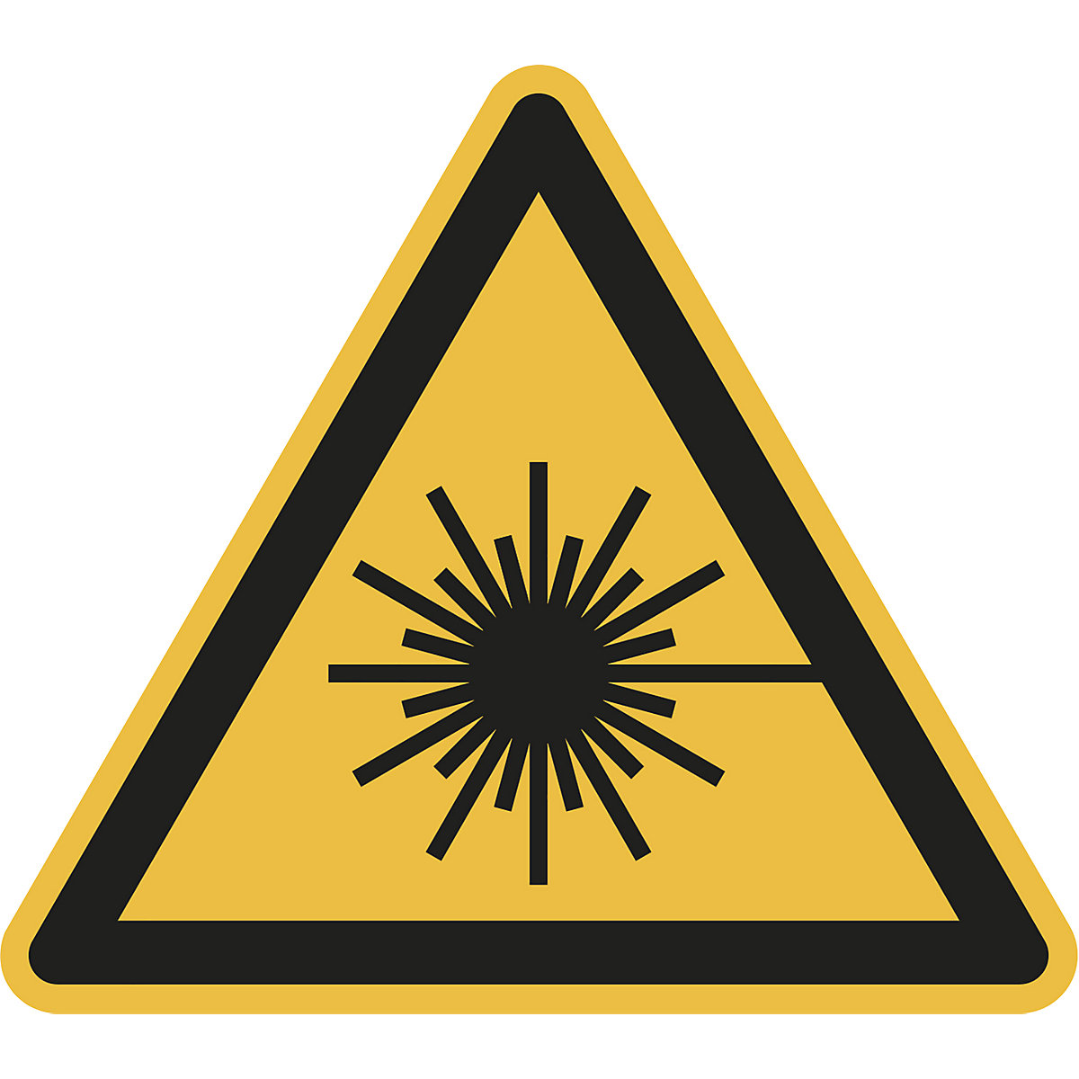 Výstražná značka, výstraha pred laserovým lúčom, OJ 10 ks, fólia, dĺžka ramena 200 mm-3