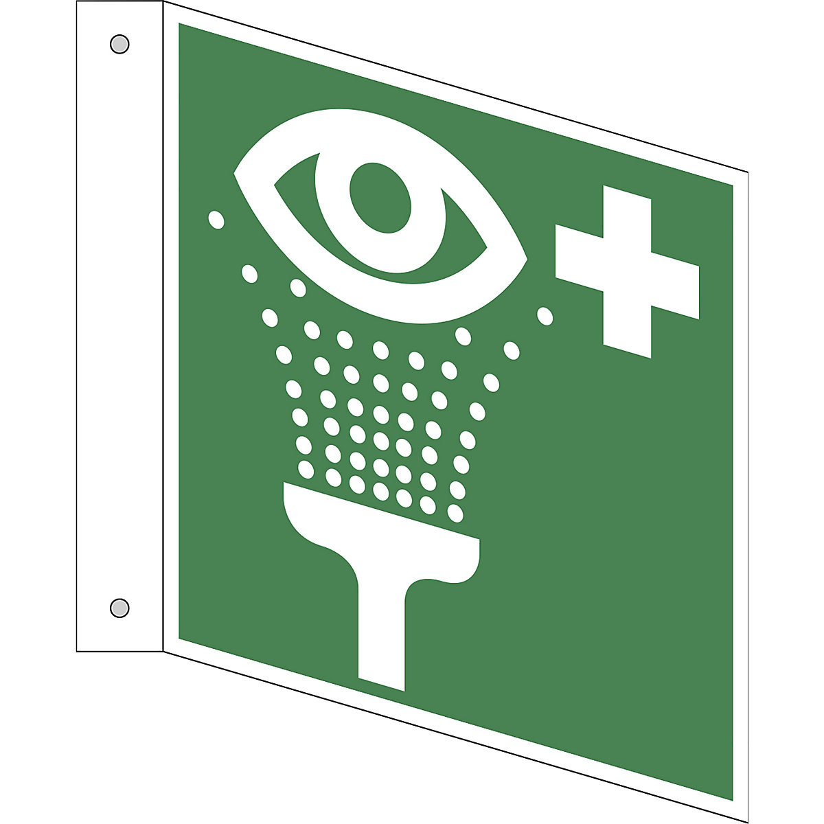 Záchranná značka, prostriedok na oplachovanie očí, OJ 10 ks, hliník, informačná tabuľka vlajková, 150 x 150 mm-2