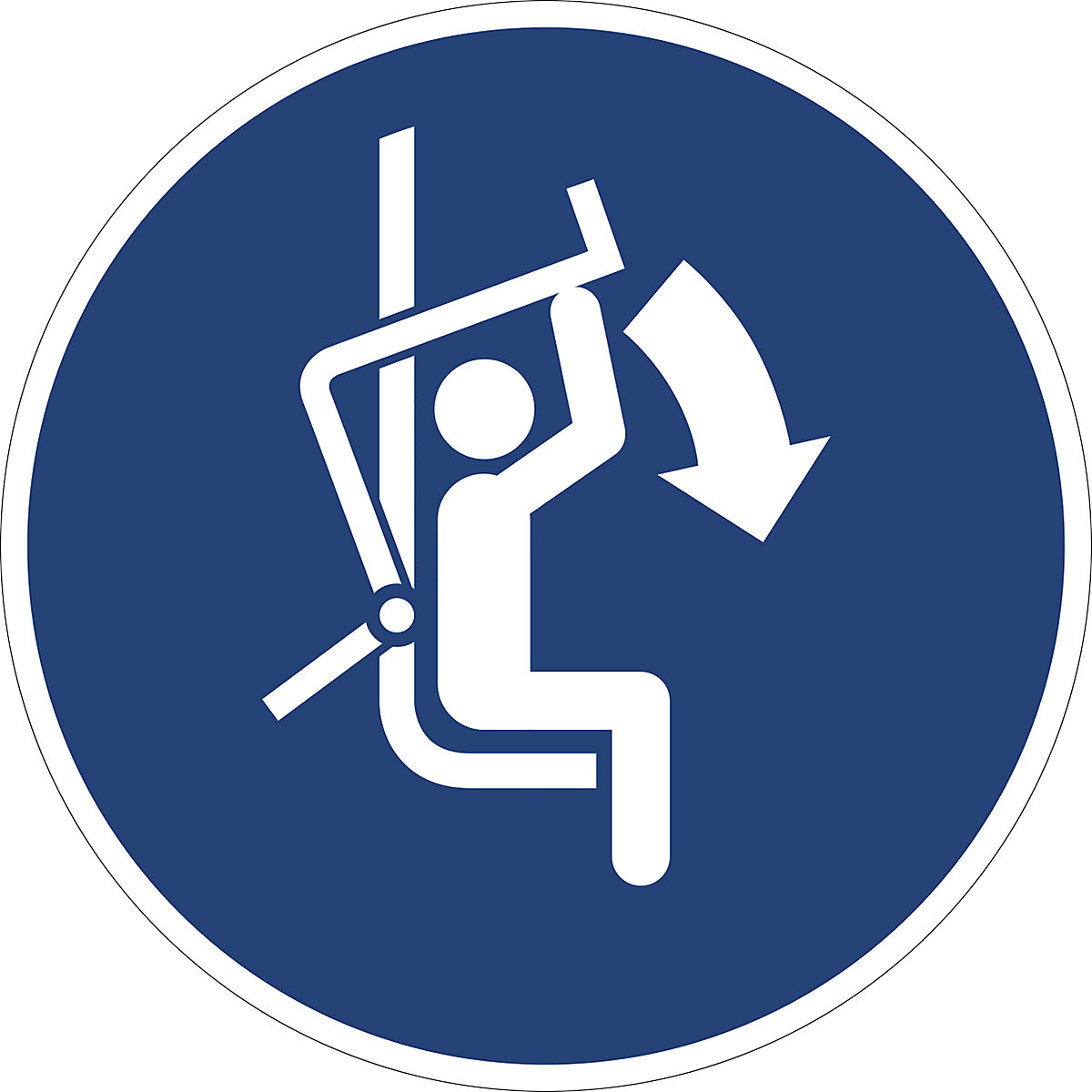 Příkazová značka, Zavřete bezpečnostní oblouk sedačkové lanovky, bal.j. 10 ks, hliník, Ø 200 mm-1