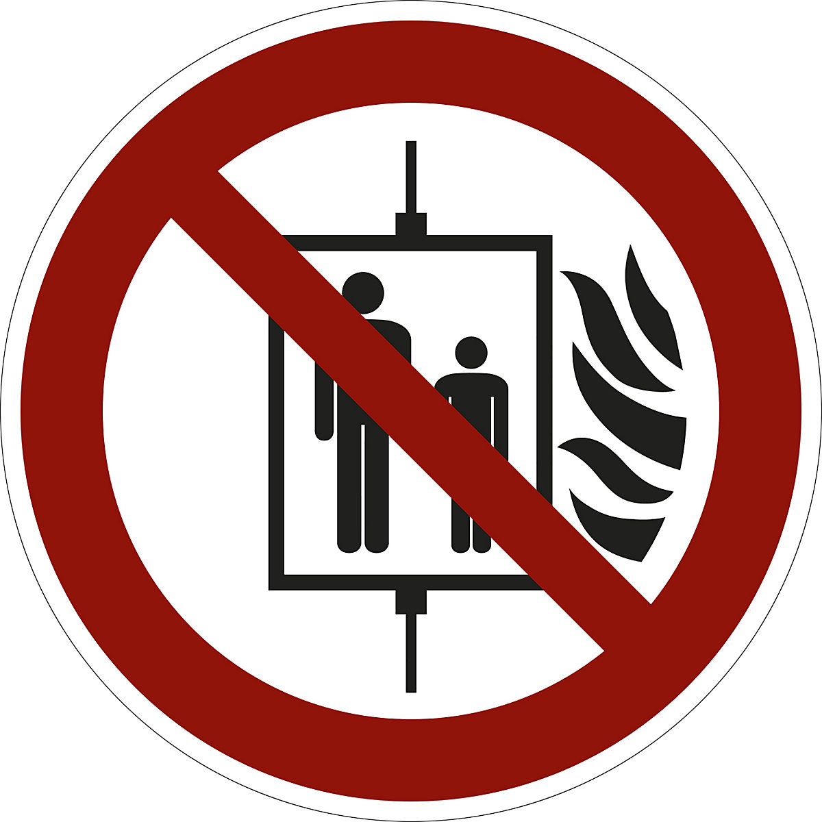Zákazová značka, V případě požáru nepoužívejte výtah, bal.j. 10 ks, fólie, Ø 100 mm