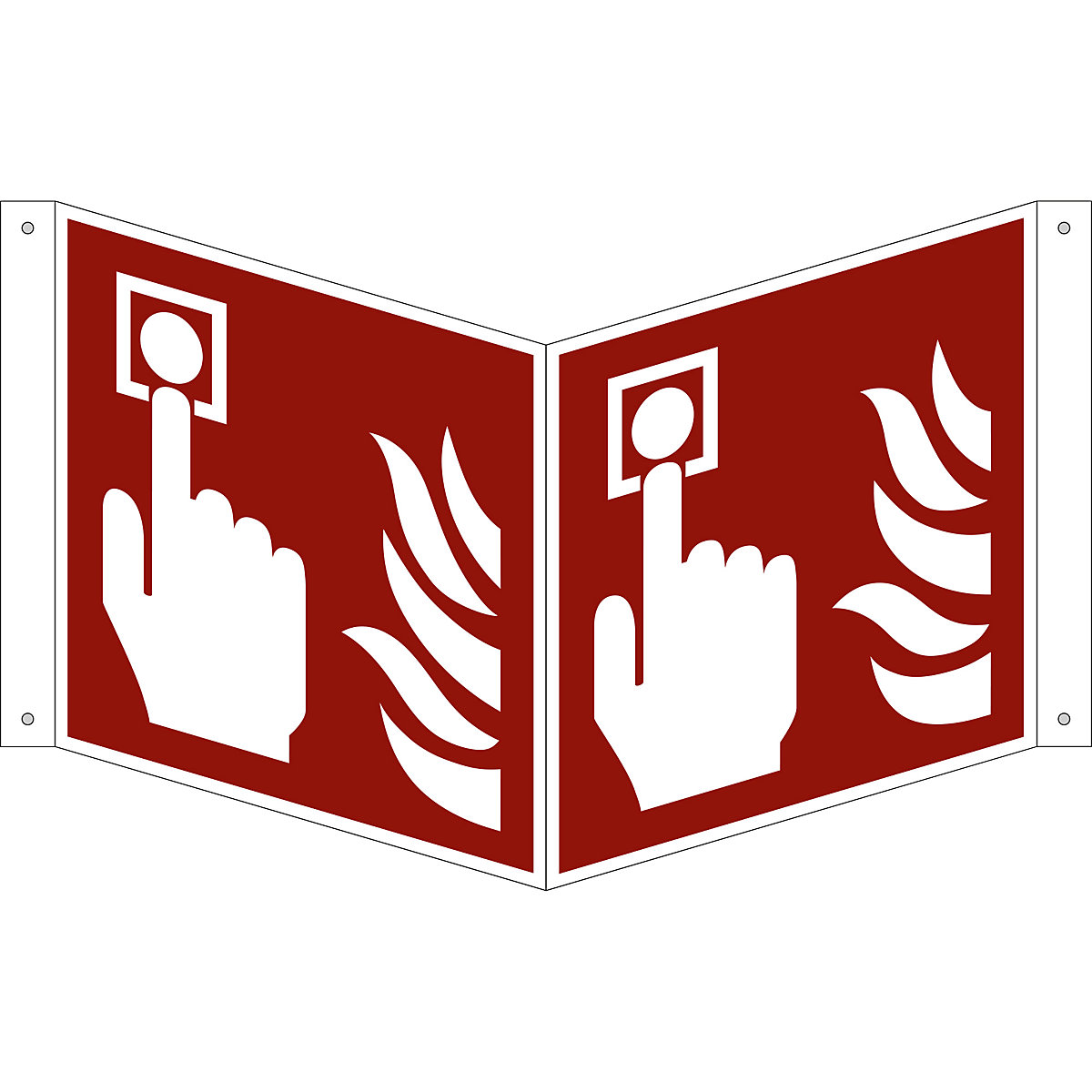 Značka pro ochranu proti požáru, požární hlásič, bal.j. 10 ks, plast, vysunutý štítek, 200 x 200 mm