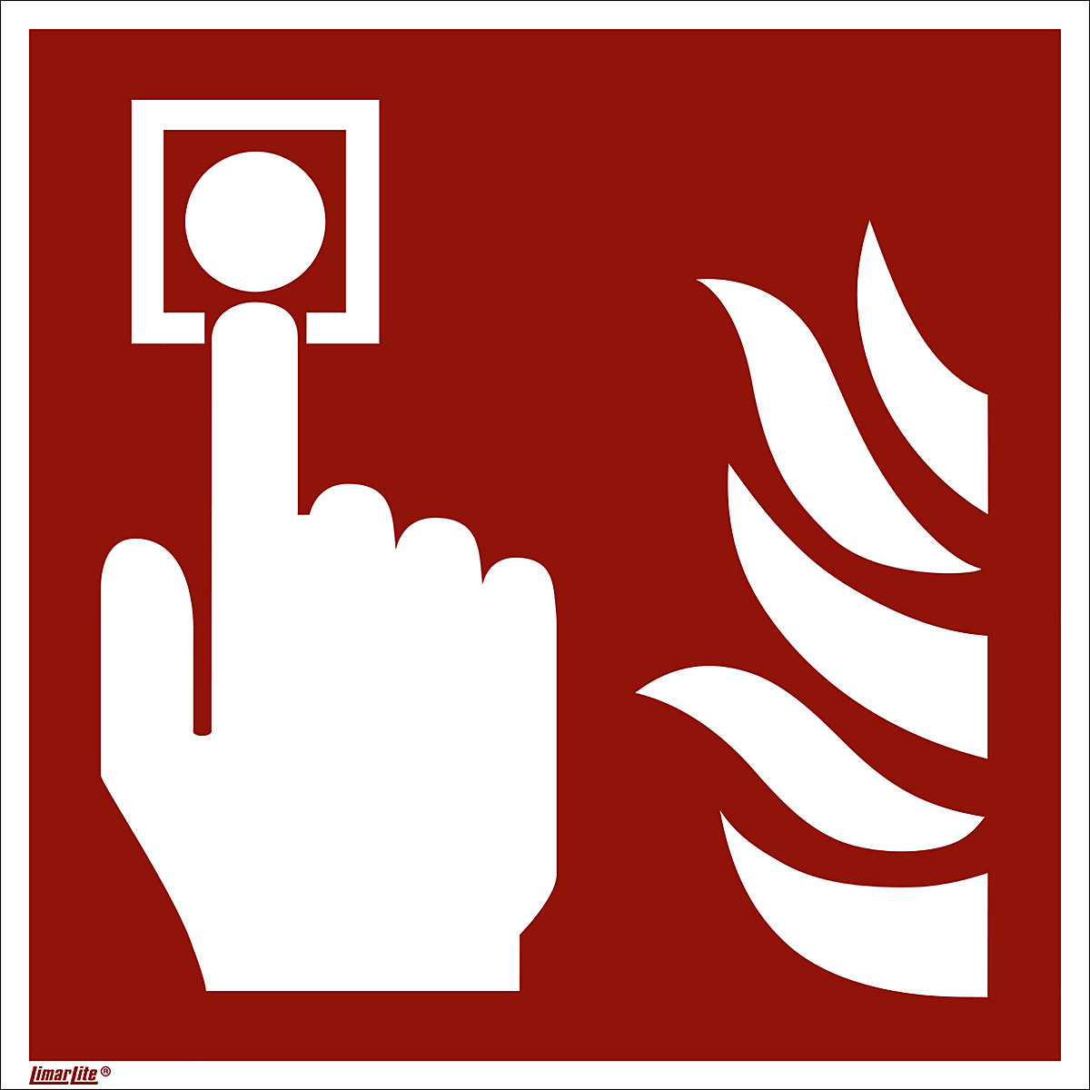 Značka pro ochranu proti požáru, požární hlásič, bal.j. 10 ks, plast, 150 x 150 mm