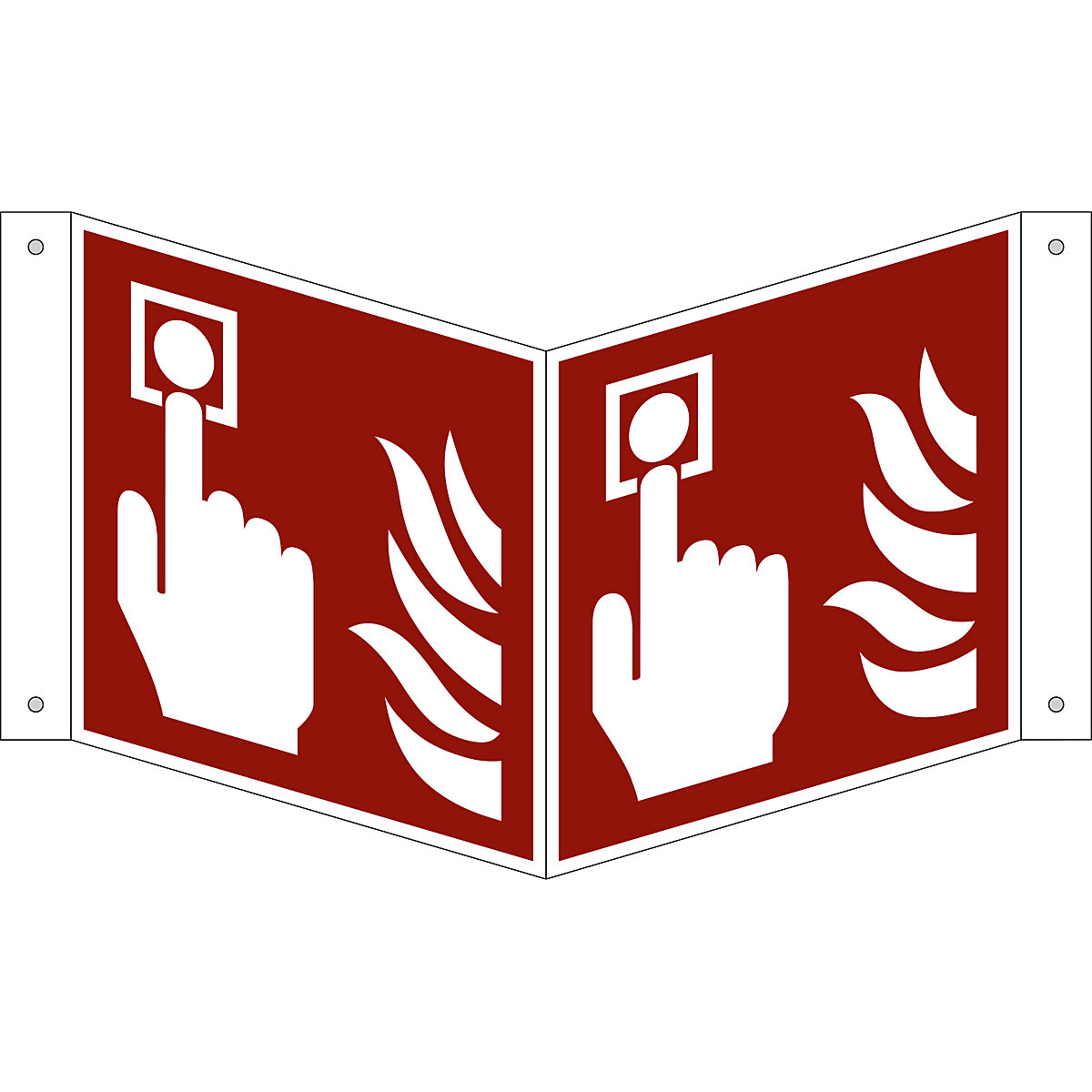 Značka pro ochranu proti požáru, požární hlásič, bal.j. 10 ks, plast, vysunutý štítek, 150 x 150 mm