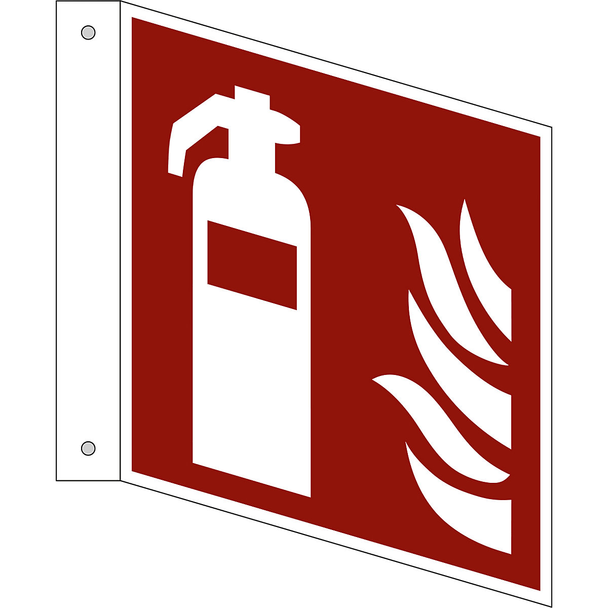 Značka pro ochranu proti požáru, hasicí přístroj, bal.j. 10 ks, hliník, vlajkový štítek, 150 x 150 mm