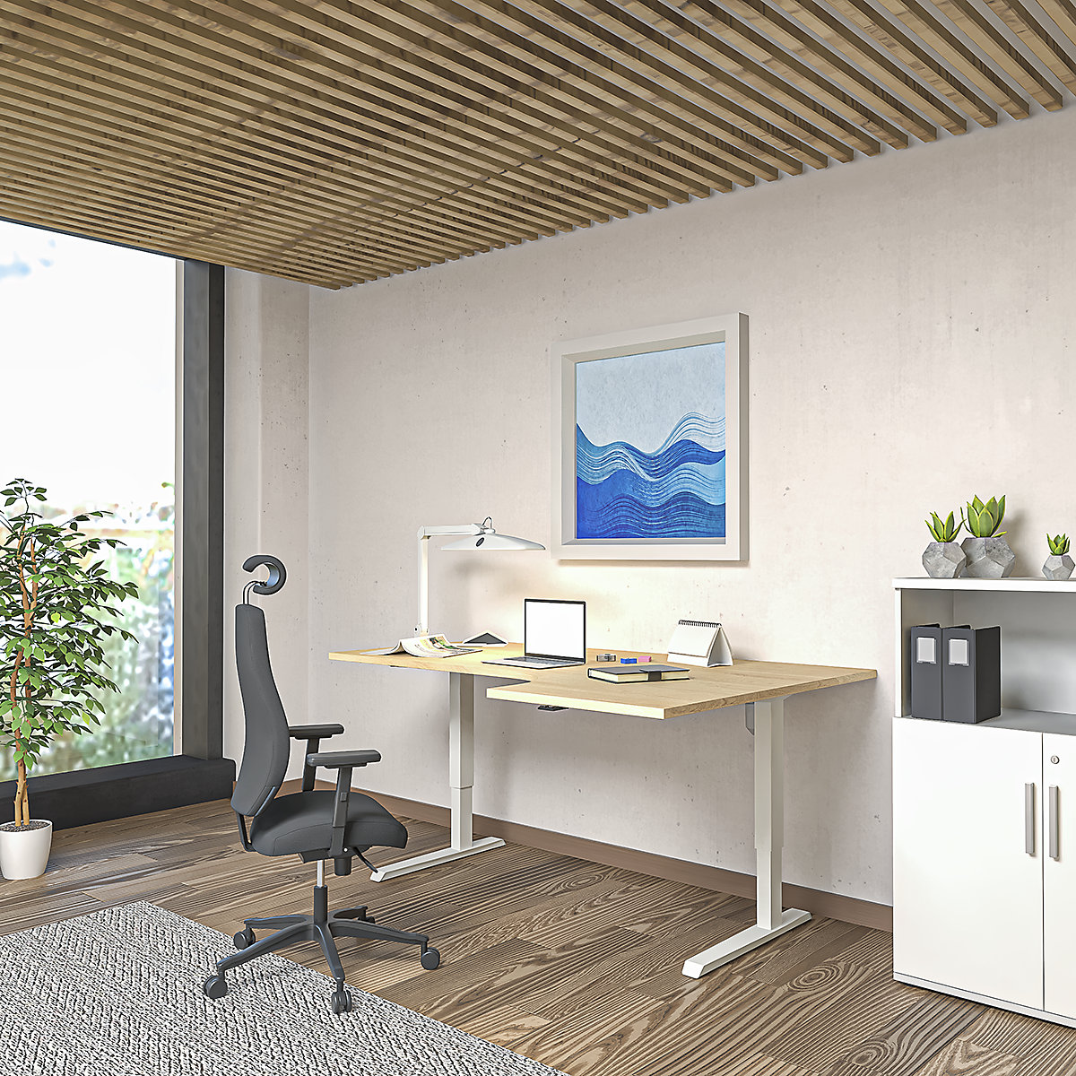 Birou Venla, înălțime reglabilă electric – eurokraft basic (Imagine produs 8)-7