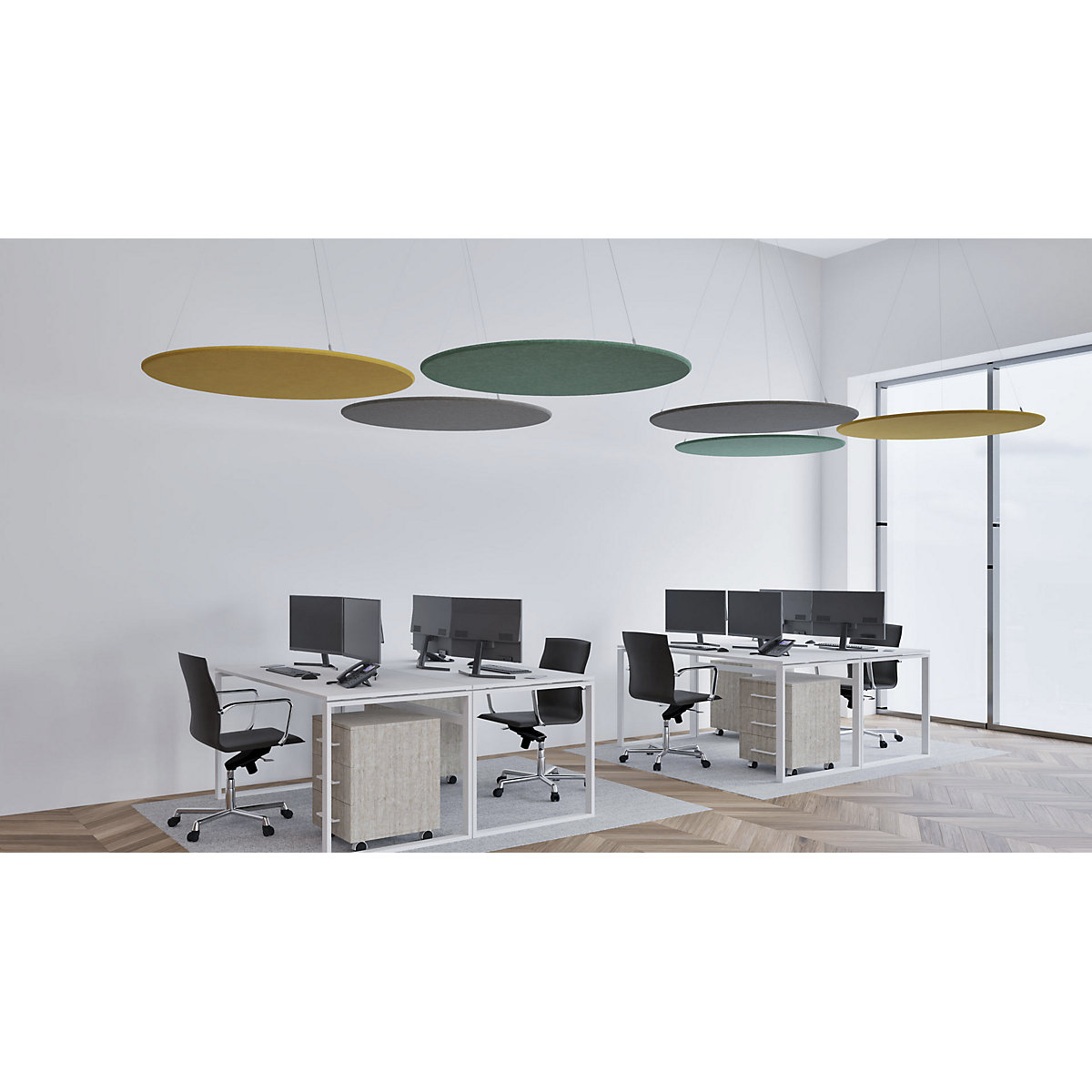 Panou acustic pentru plafon, pâslă PET – eurokraft basic (Imagine produs 7)-6