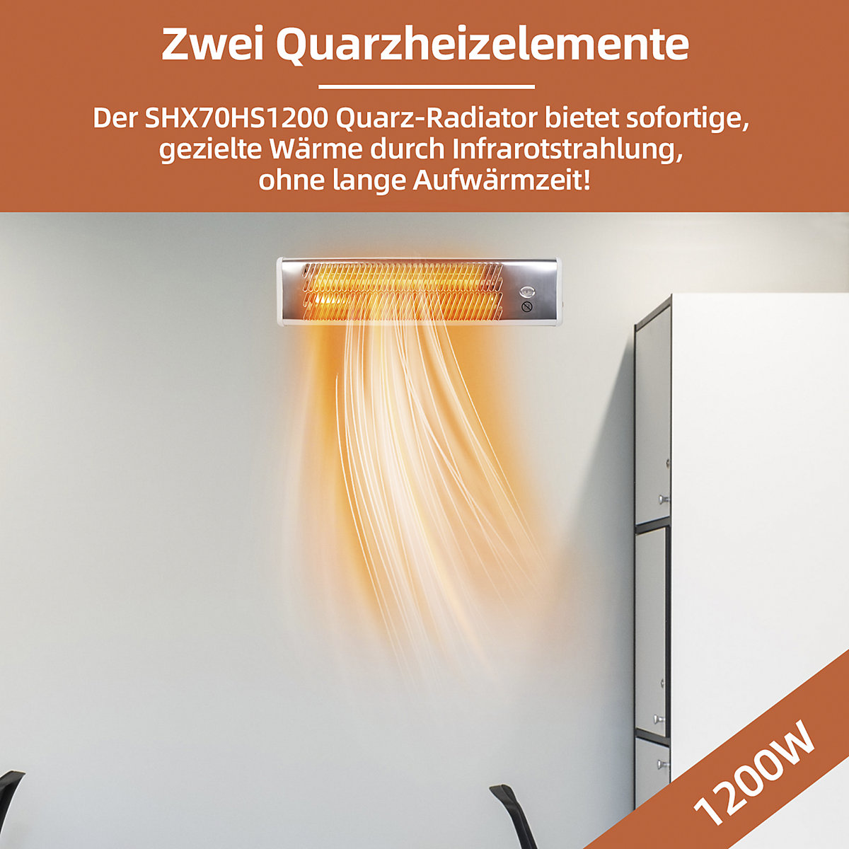 Ścienny promiennik kwarcowy chrom (Zdjęcie produktu 2)-1