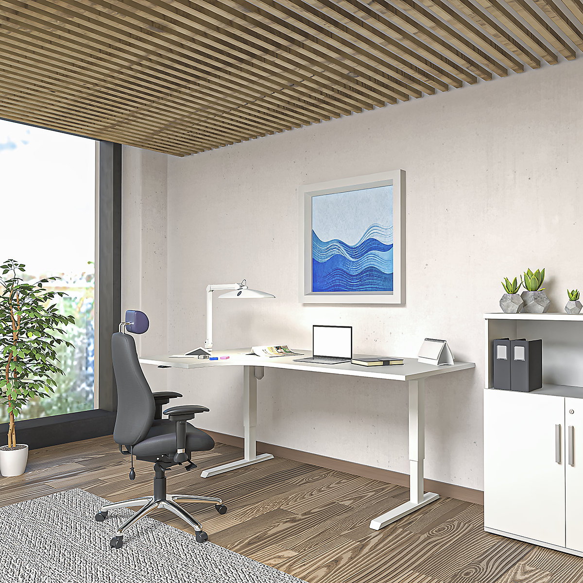 Biurko Venla, z elektryczną regulacją wysokości – eurokraft basic (Zdjęcie produktu 8)-7