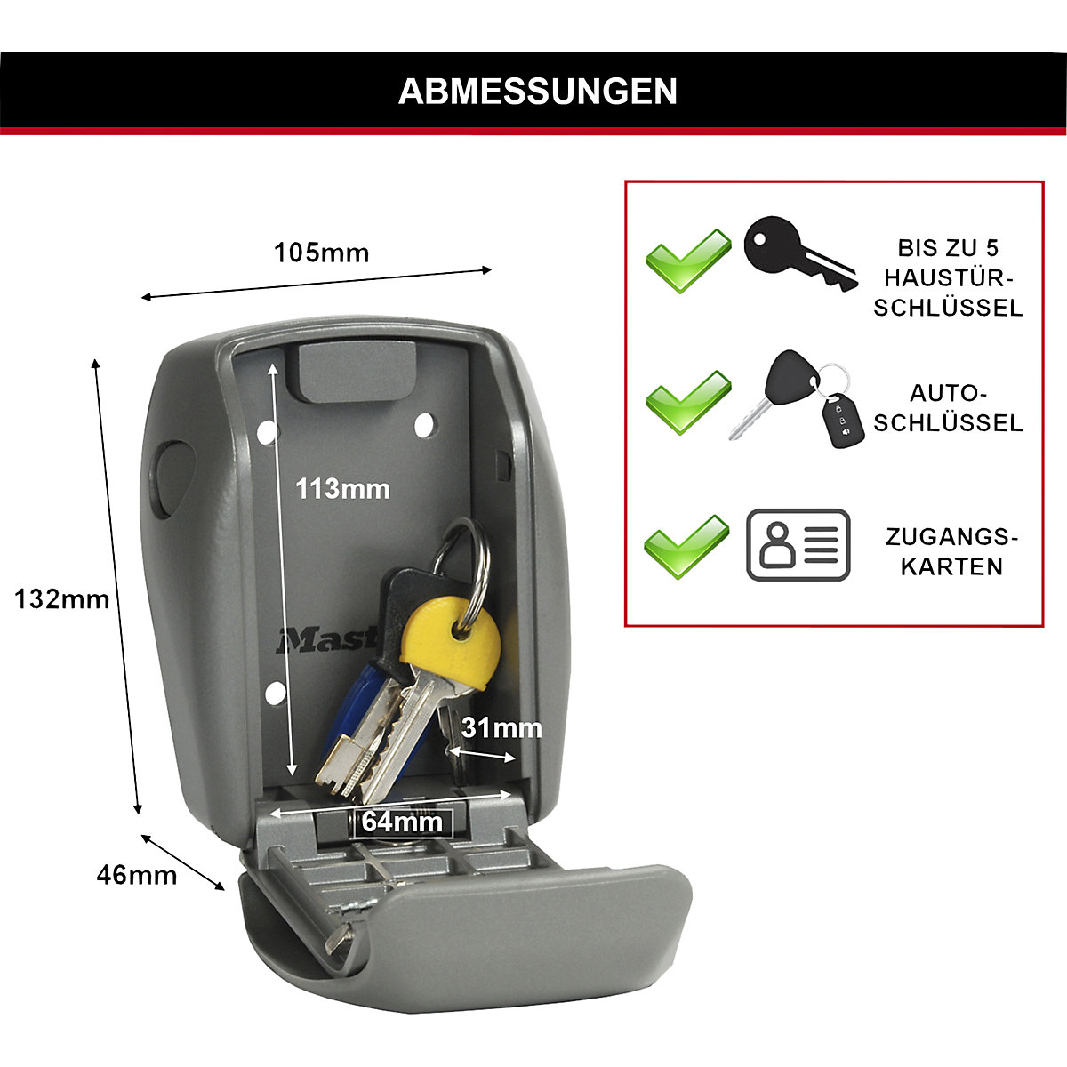 Duża skrzynka na klucze – Masterlock (Zdjęcie produktu 2)-1