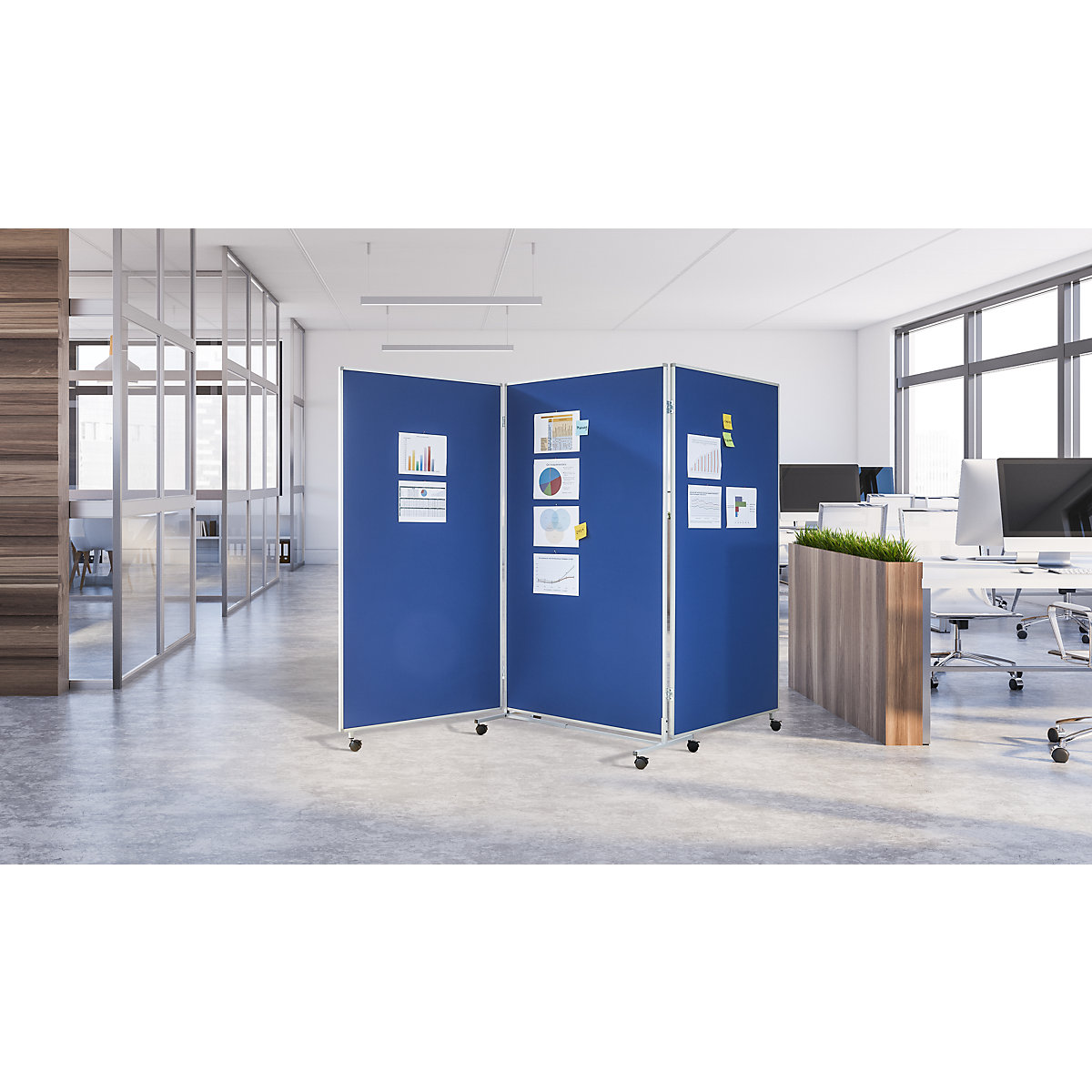 Ścianka do prezentacji, składana i mobilna – eurokraft basic (Zdjęcie produktu 5)-4