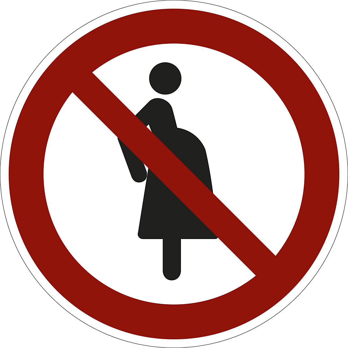Tiltó jel, terhes nők számára tilos, cs. e. 10 db, fólia, Ø 200 mm-1