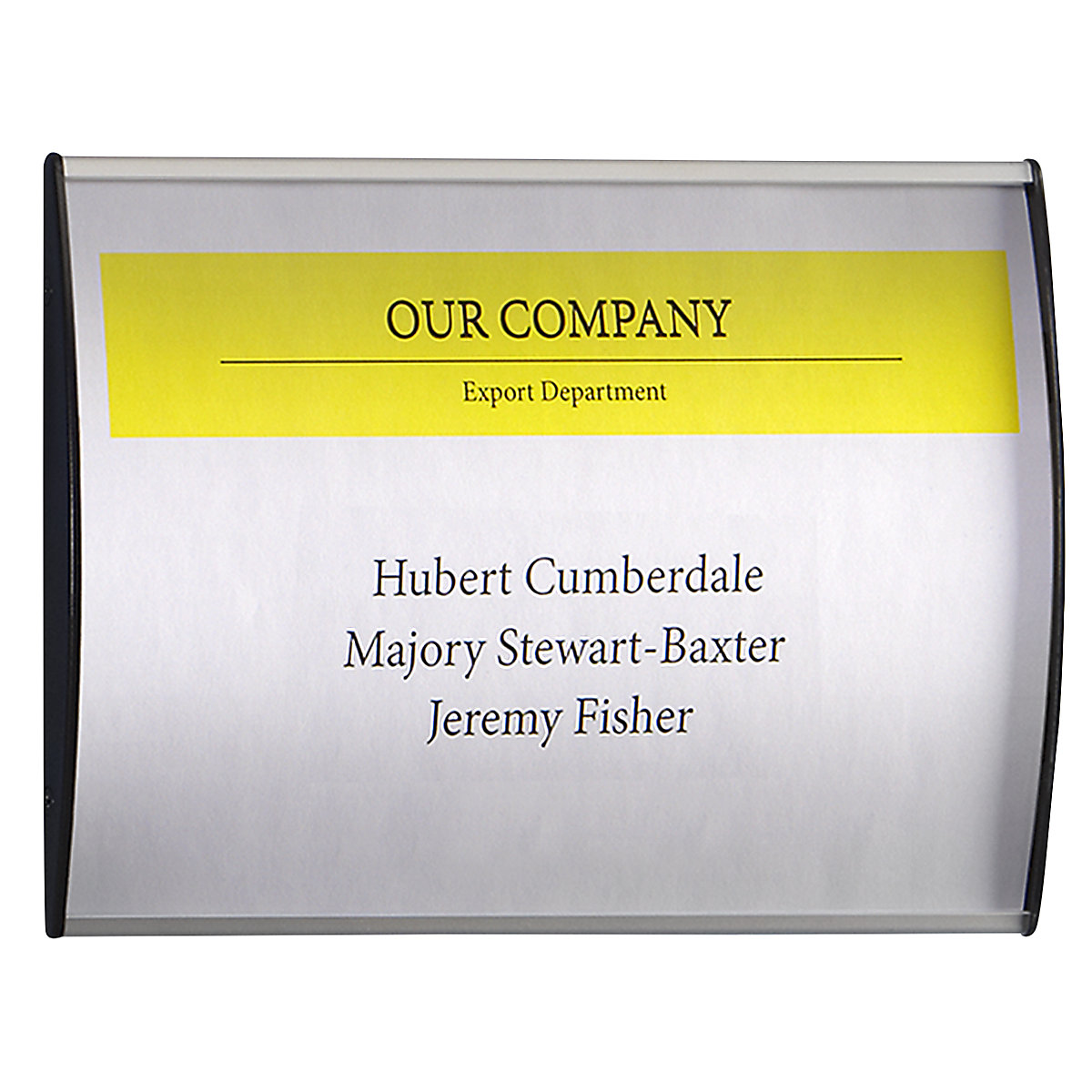 Plaque de porte en aluminium