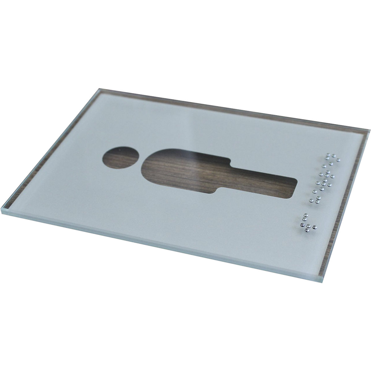 Plaque de porte pictogramme WC, en braille