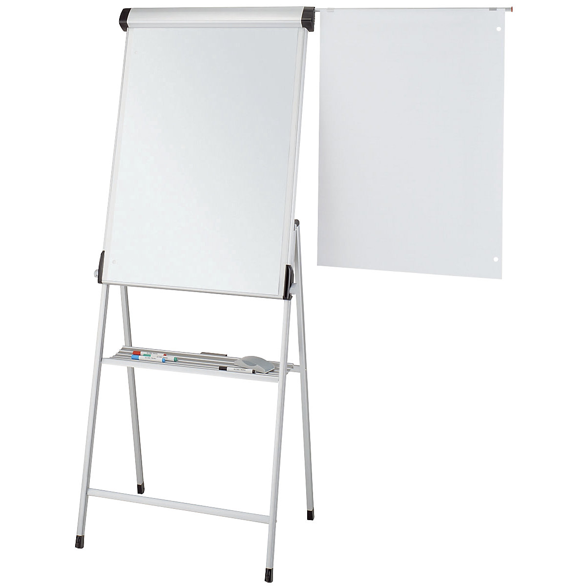 Chevalet Conférence Mobile Magnétique - Tableau Blanc Effaçable, Hauteur Réglable 68-210 Cm, 2 Porte-papier