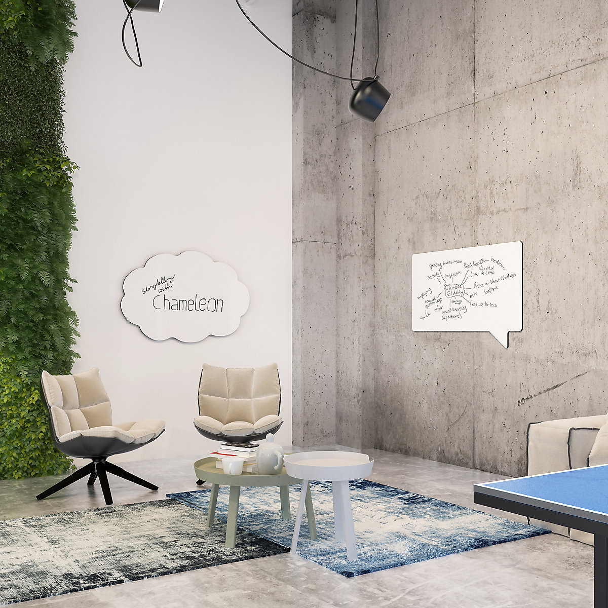 Tableau blanc design émaillé – Chameleon (Illustration du produit 2)-1