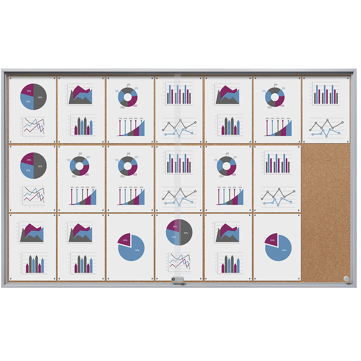 Vitrine d'affichage à portes coulissantes – eurokraft pro (Illustration du produit 2)-1