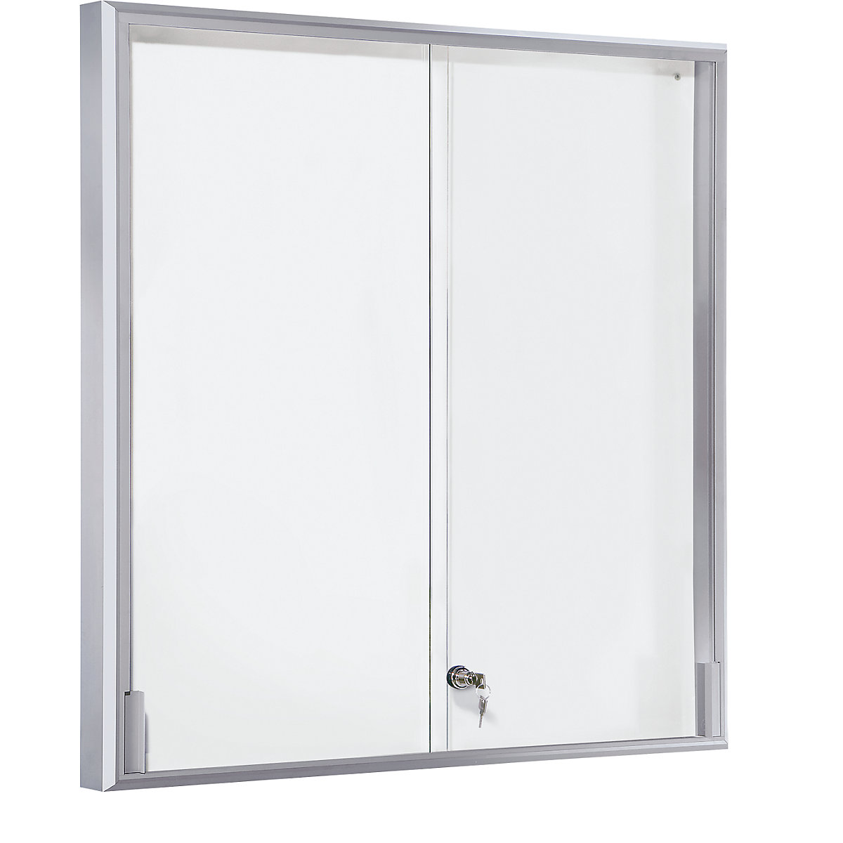 Vitrine d'affichage avec cadre alu et portes coulissantes &ndash; eurokraft pro
