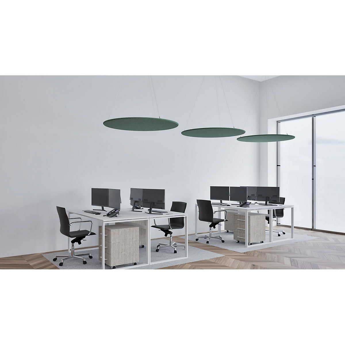 Panneau acoustique suspendu en feutre PET – eurokraft basic (Illustration du produit 17)-16