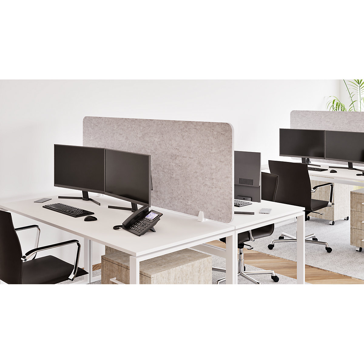 Séparateur de bureau acoustique – eurokraft basic (Illustration du produit 4)-3