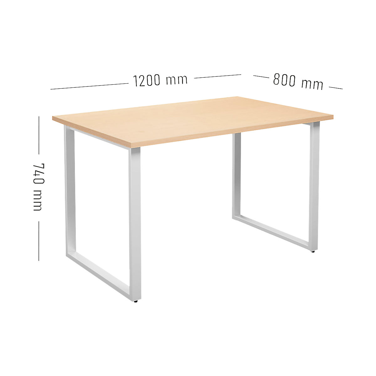 Table polyvalente DUO-O, à plateau droit (Illustration du produit 2)-1