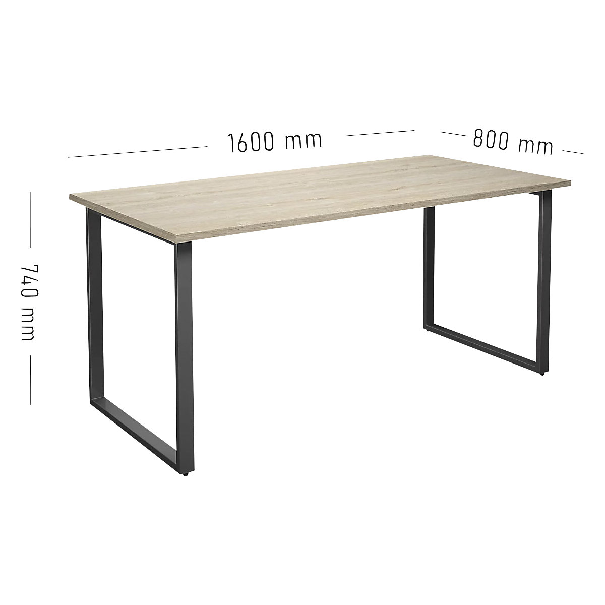 Table polyvalente DUO-O, à plateau droit (Illustration du produit 2)-1
