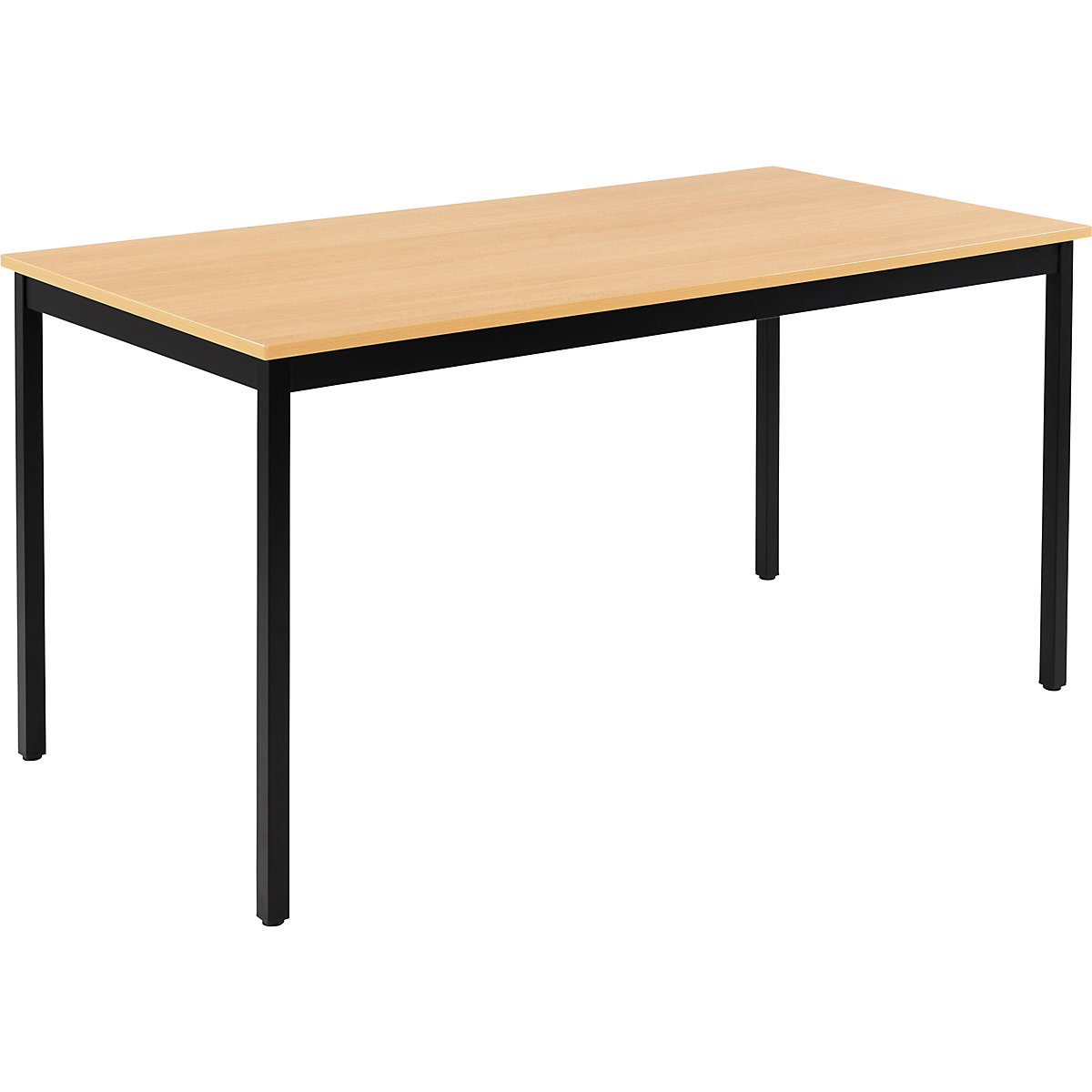 Table polyvalente – eurokraft basic, rectangulaire, l x h 1400 x 740 mm, profondeur 700 mm, plateau façon hêtre, piétement noir-7