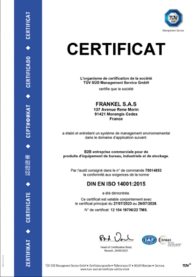 ISO 14001 certificat