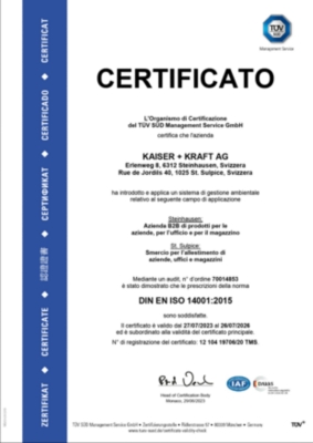 ISO 14001 certificato