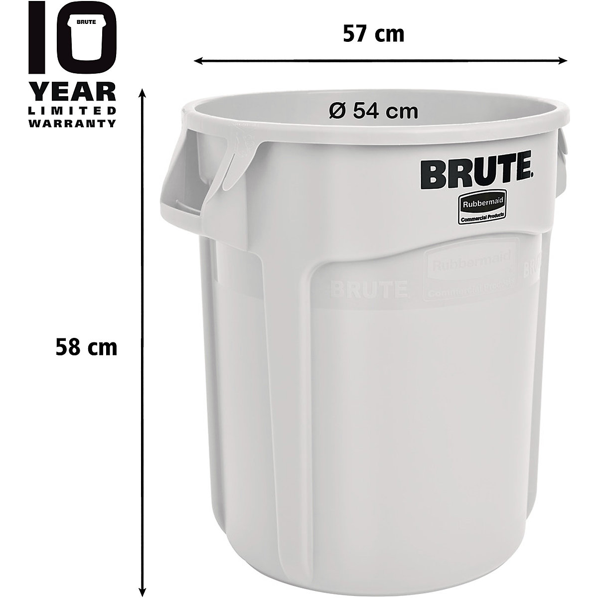 Contentor universal BRUTE®, redondo – Rubbermaid (Imagem do produto 3)-2